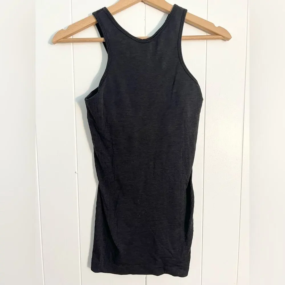 Lululemon 4 black workout top high neck compression